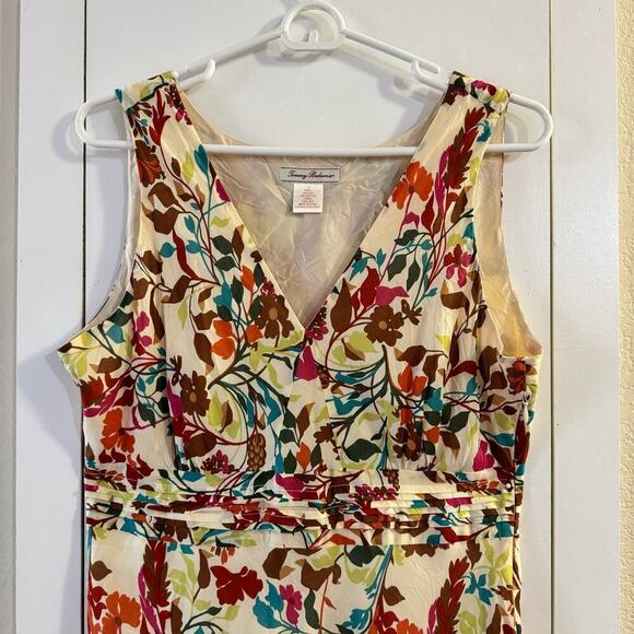 Tommy Bahama Silk Cotton Blend Floral Knee Length A-Line Dress Size 12 - Picture 3 of 5